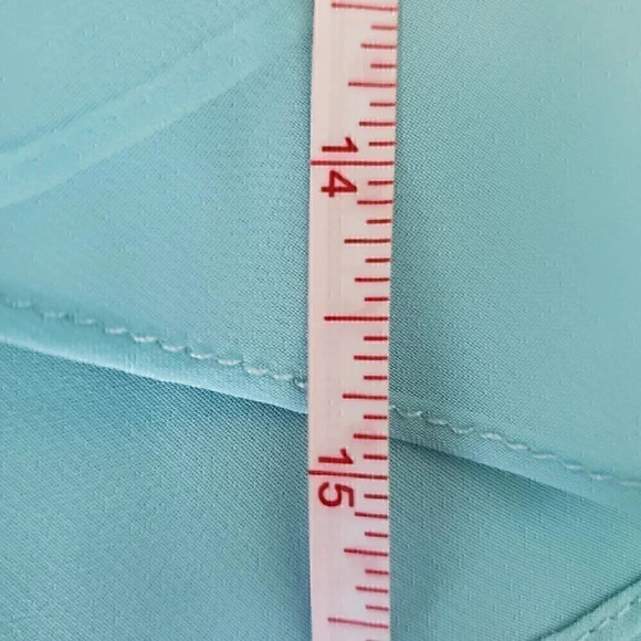 Women's ADRIANNA PAPELL Sheath Dress Chiffon Overlay Blue SZ 12 Wedding Graduati - Picture 11 of 12